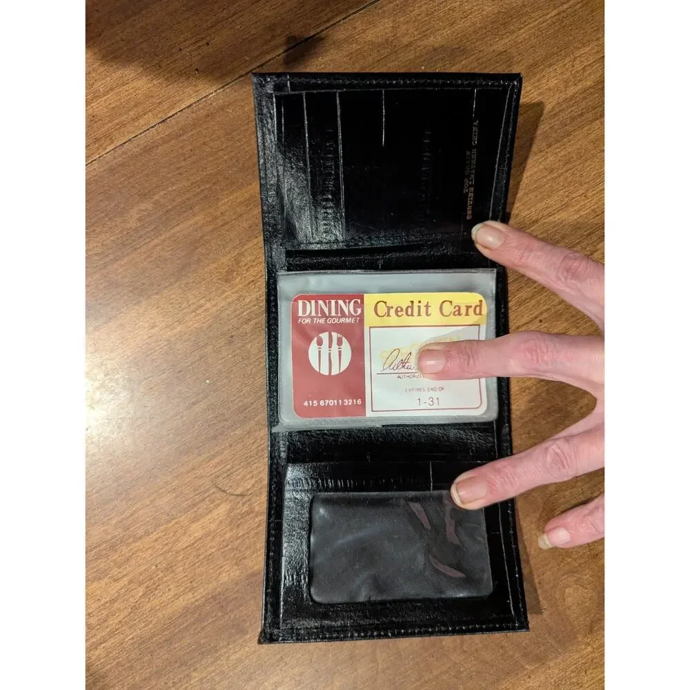 Bifold Wallet Rolf's‎ Black Leather New Old Stock